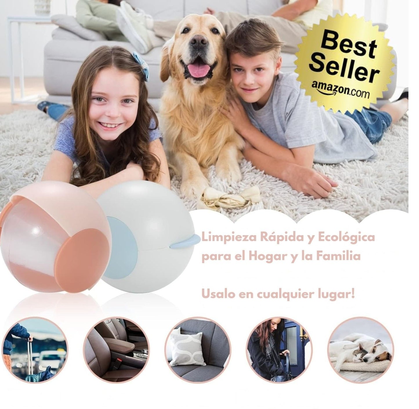 Pelota Pegajosa Quitapelos y Pelusas